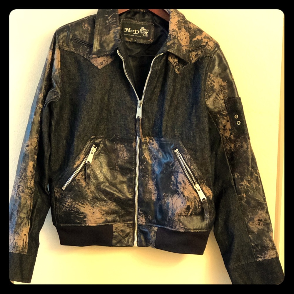 H&D leather bomber jacket